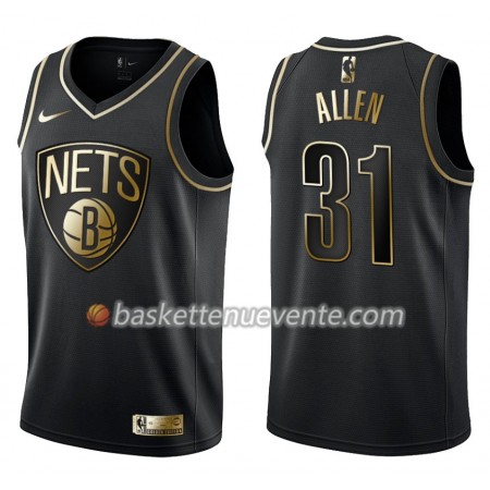 Maillot Basket Brooklyn Nets Jarrett Allen 31 Nike Noir Gold Edition Swingman - Homme